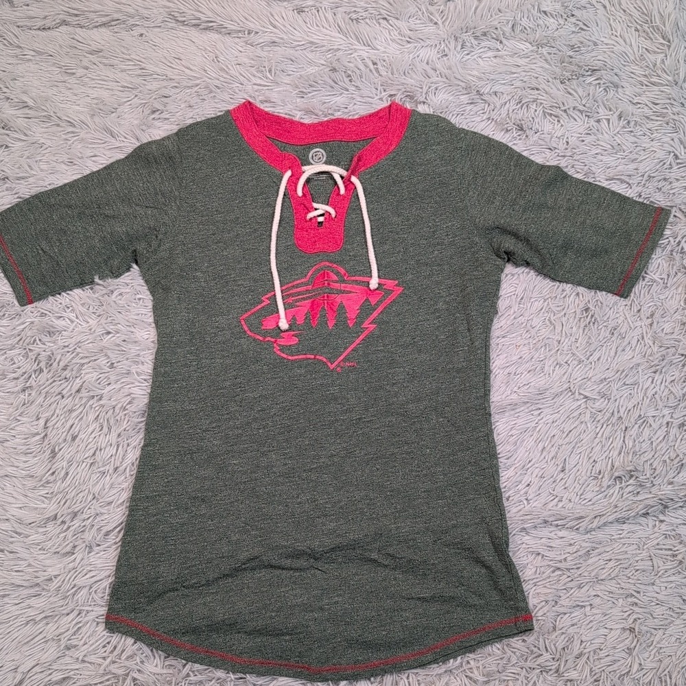 Minnesota Wild Shirt Womens S Green NHL Hockey Comfort Stretch Athletic